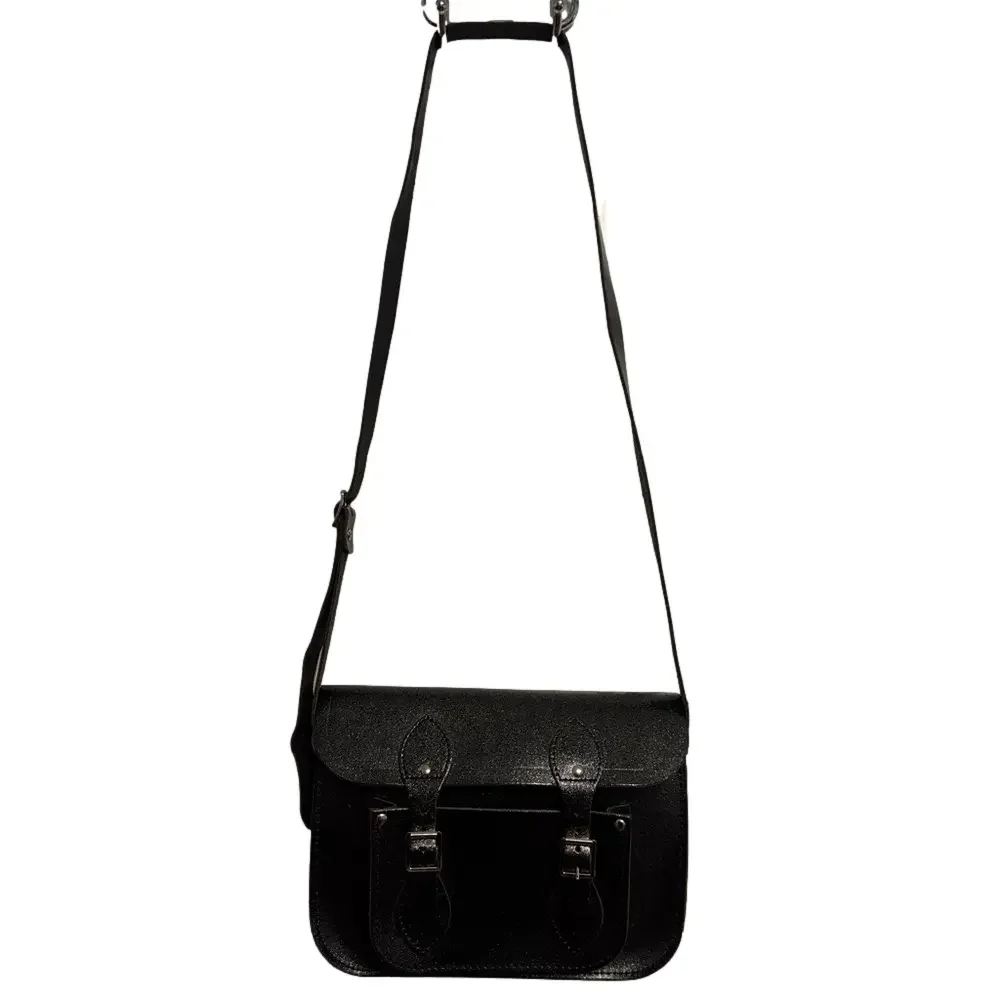 CAMBRIDGE SATCHEL Black Leather Glitter Shoulder Crossbody Bag